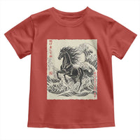 Japanese New Year 2026 Toddler T Shirt Year Of The Horse Tsunami Ukiyo e Art - Wonder Print Shop