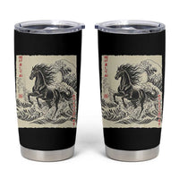 Japanese New Year 2026 Tumbler Cup Year Of The Horse Tsunami Ukiyo e Art - Wonder Print Shop