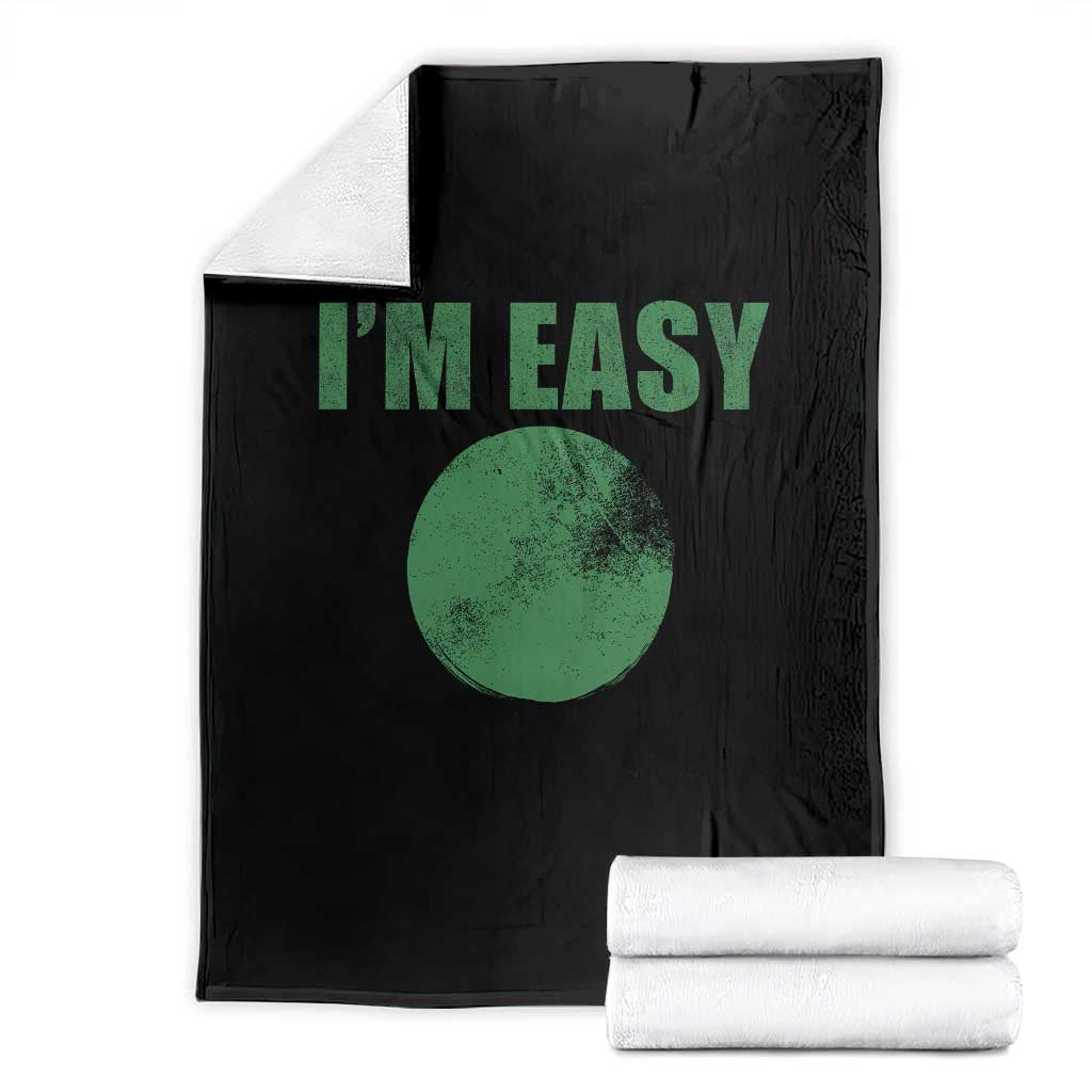 Funny I'm Easy Snowboard Ski Throw Blanket Green Circle Retro Mountain Sign - Wonder Print Shop