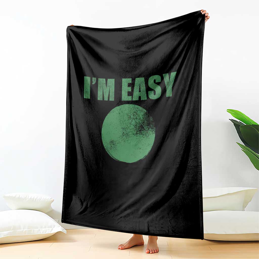 Funny I'm Easy Snowboard Ski Throw Blanket Green Circle Retro Mountain Sign - Wonder Print Shop
