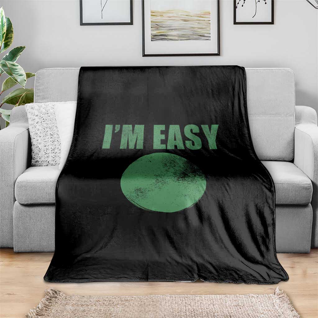 Funny I'm Easy Snowboard Ski Throw Blanket Green Circle Retro Mountain Sign - Wonder Print Shop