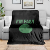 Funny I'm Easy Snowboard Ski Throw Blanket Green Circle Retro Mountain Sign - Wonder Print Shop