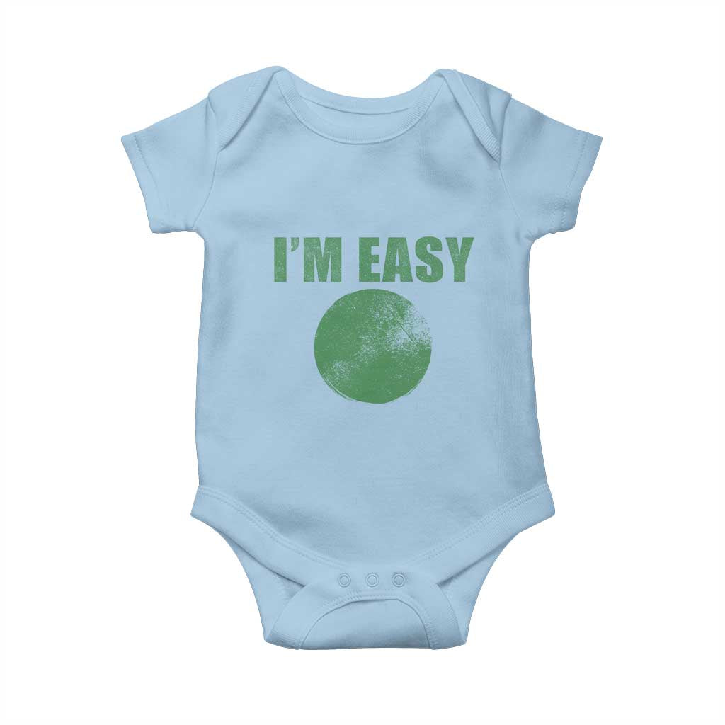 Funny I'm Easy Snowboard Ski Baby Onesie Green Circle Retro Mountain Sign - Wonder Print Shop