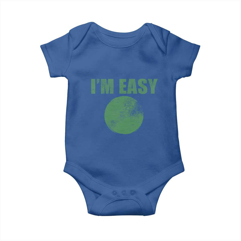 Funny I'm Easy Snowboard Ski Baby Onesie Green Circle Retro Mountain Sign - Wonder Print Shop