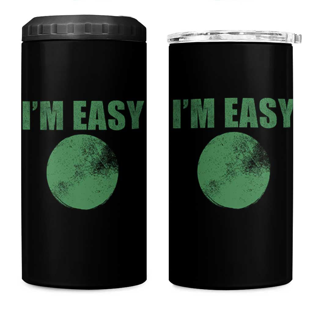 Funny I'm Easy Snowboard Ski 4 in 1 Can Cooler Tumbler Green Circle Retro Mountain Sign - Wonder Print Shop