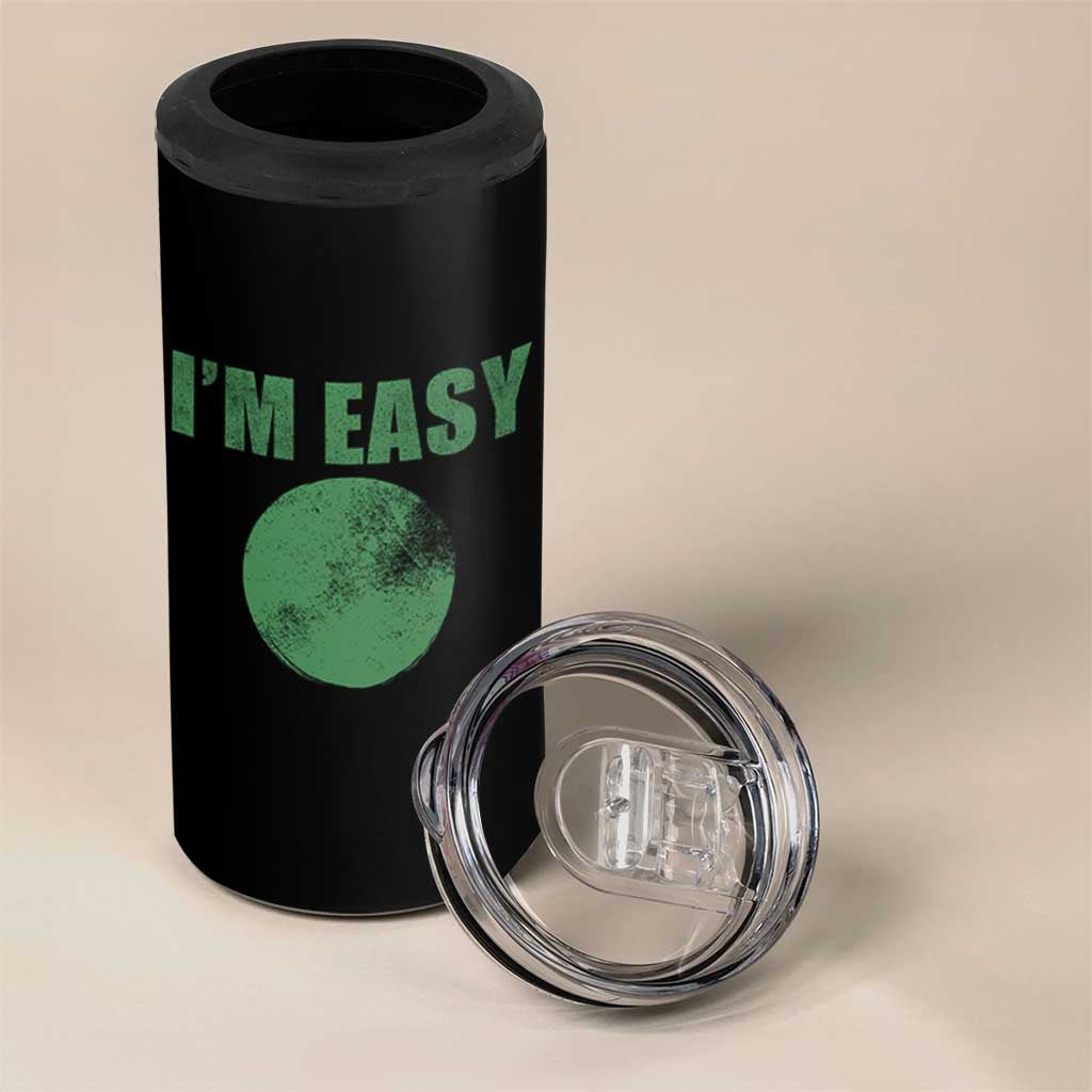 Funny I'm Easy Snowboard Ski 4 in 1 Can Cooler Tumbler Green Circle Retro Mountain Sign - Wonder Print Shop