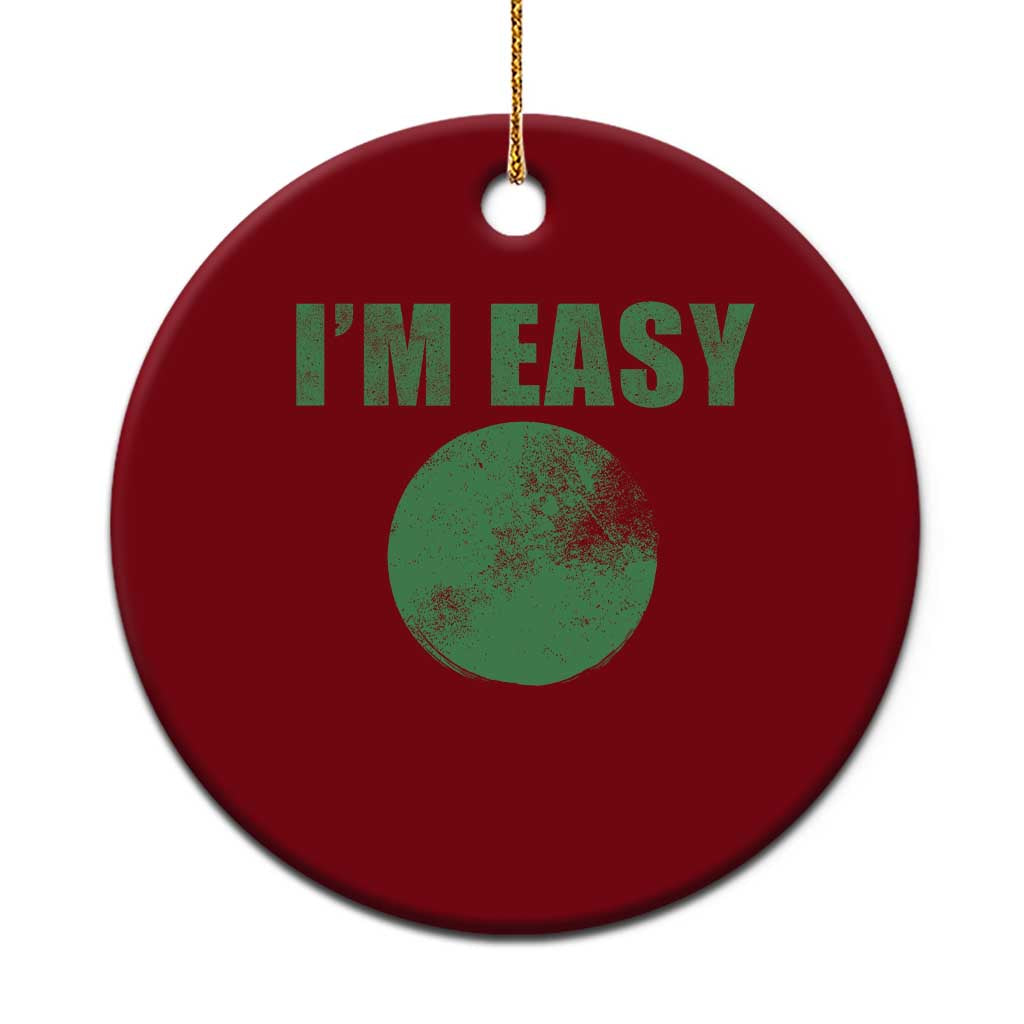 Funny I'm Easy Snowboard Ski Ceramic Ornament Green Circle Retro Mountain Sign - Wonder Print Shop