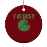 Funny I'm Easy Snowboard Ski Ceramic Ornament Green Circle Retro Mountain Sign - Wonder Print Shop