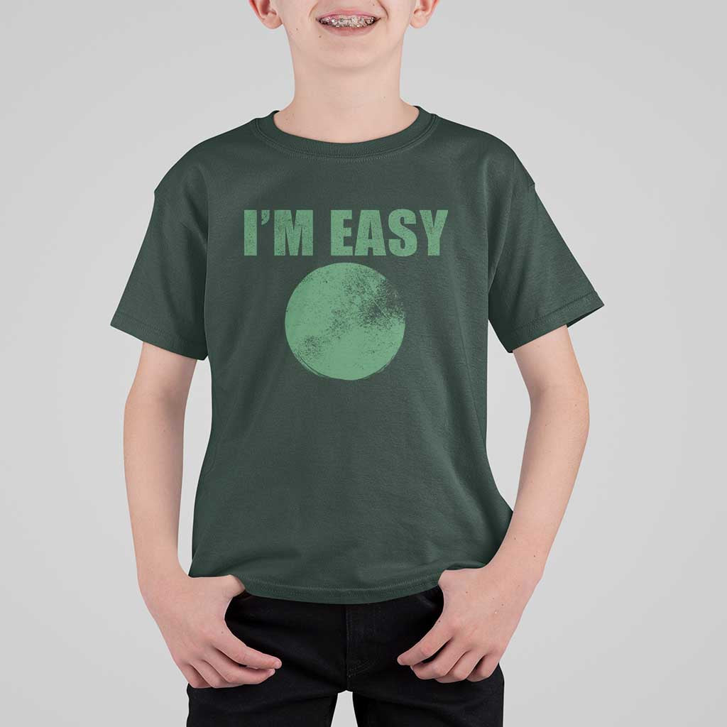 Funny I'm Easy Snowboard Ski T Shirt For Kid Green Circle Retro Mountain Sign - Wonder Print Shop