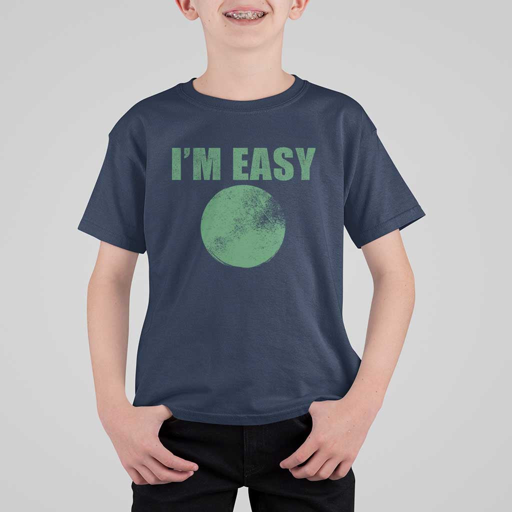 Funny I'm Easy Snowboard Ski T Shirt For Kid Green Circle Retro Mountain Sign - Wonder Print Shop