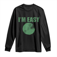 Funny I'm Easy Snowboard Ski Long Sleeve Shirt Green Circle Retro Mountain Sign - Wonder Print Shop