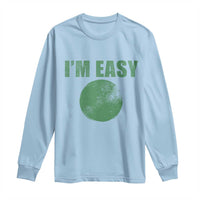 Funny I'm Easy Snowboard Ski Long Sleeve Shirt Green Circle Retro Mountain Sign - Wonder Print Shop