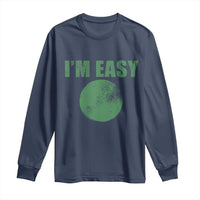 Funny I'm Easy Snowboard Ski Long Sleeve Shirt Green Circle Retro Mountain Sign - Wonder Print Shop