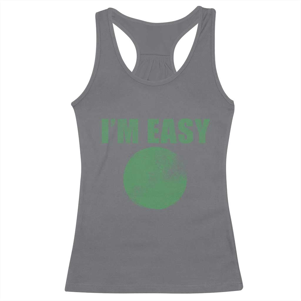 Funny I'm Easy Snowboard Ski Racerback Tank Top Green Circle Retro Mountain Sign - Wonder Print Shop
