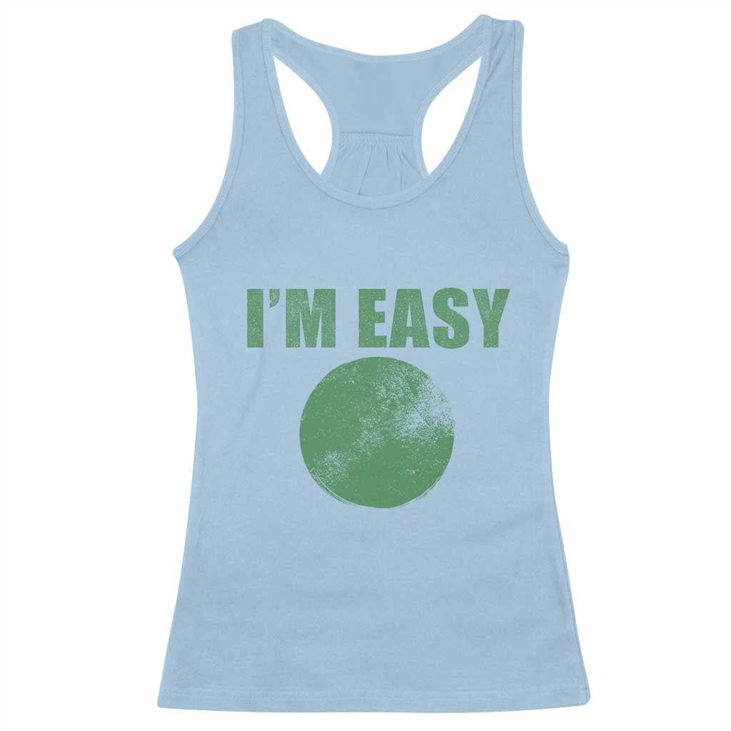 Funny I'm Easy Snowboard Ski Racerback Tank Top Green Circle Retro Mountain Sign - Wonder Print Shop