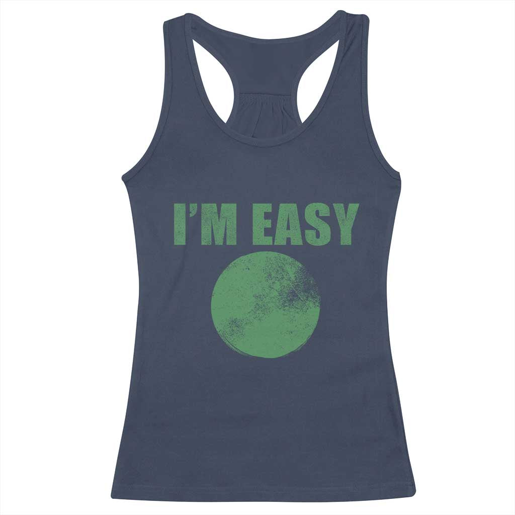 Funny I'm Easy Snowboard Ski Racerback Tank Top Green Circle Retro Mountain Sign - Wonder Print Shop