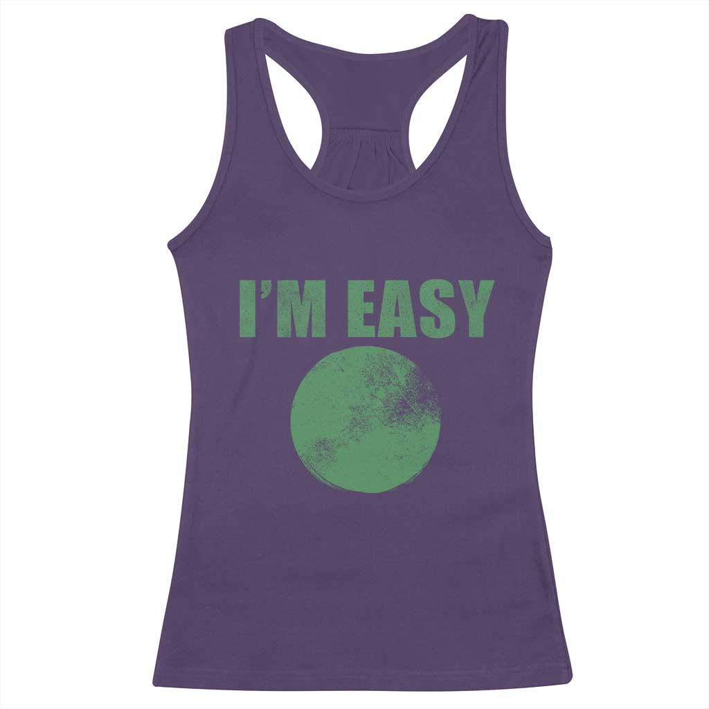 Funny I'm Easy Snowboard Ski Racerback Tank Top Green Circle Retro Mountain Sign - Wonder Print Shop