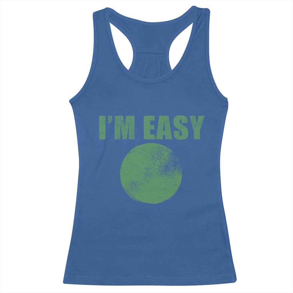 Funny I'm Easy Snowboard Ski Racerback Tank Top Green Circle Retro Mountain Sign - Wonder Print Shop
