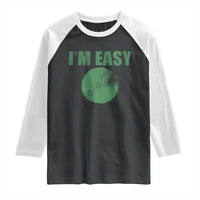 Funny I'm Easy Snowboard Ski Raglan Shirt Green Circle Retro Mountain Sign - Wonder Print Shop