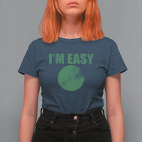 Funny I'm Easy Snowboard Ski T Shirt For Women Green Circle Retro Mountain Sign - Wonder Print Shop