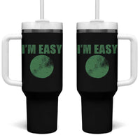 Funny I'm Easy Snowboard Ski Tumbler With Handle Green Circle Retro Mountain Sign - Wonder Print Shop