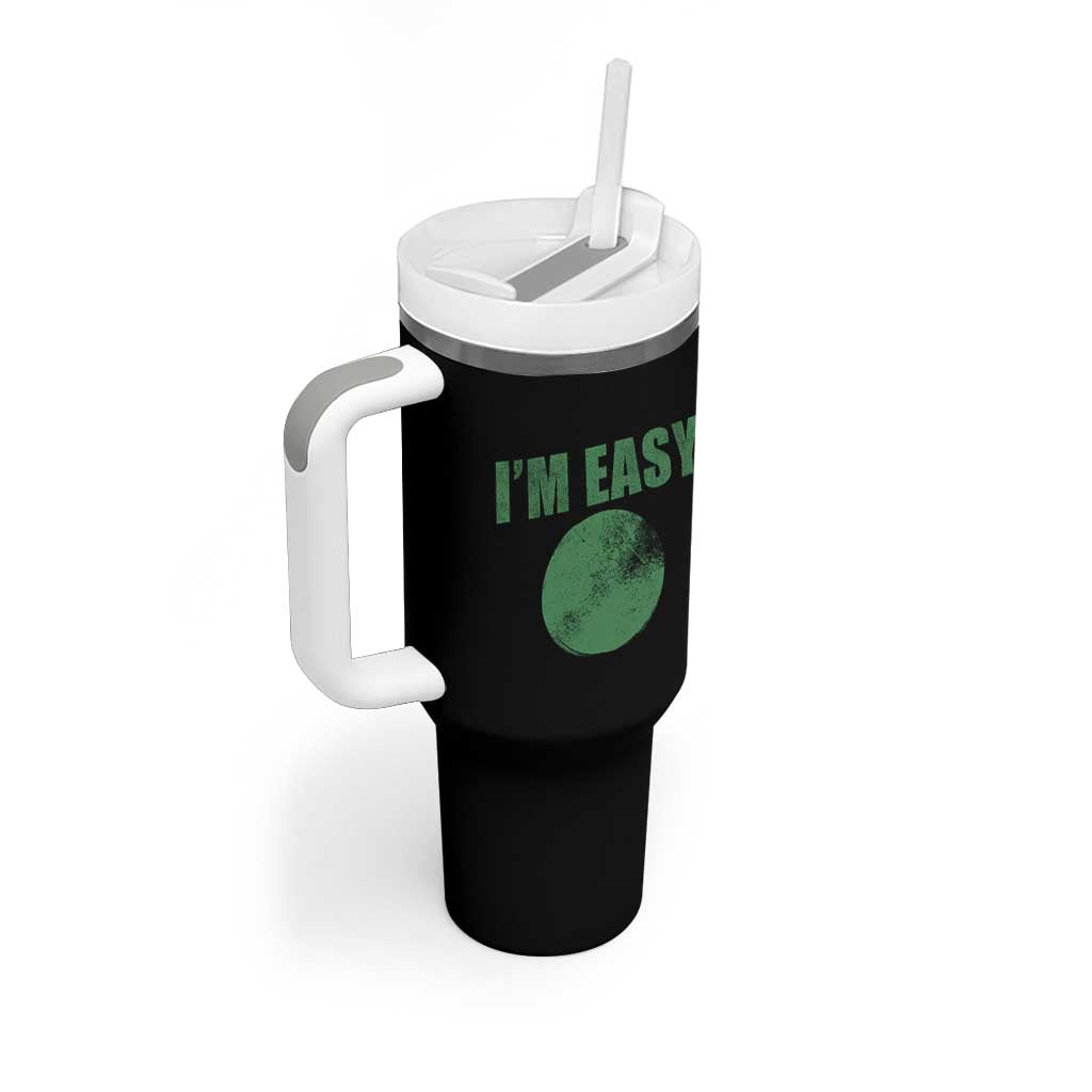 Funny I'm Easy Snowboard Ski Tumbler With Handle Green Circle Retro Mountain Sign - Wonder Print Shop