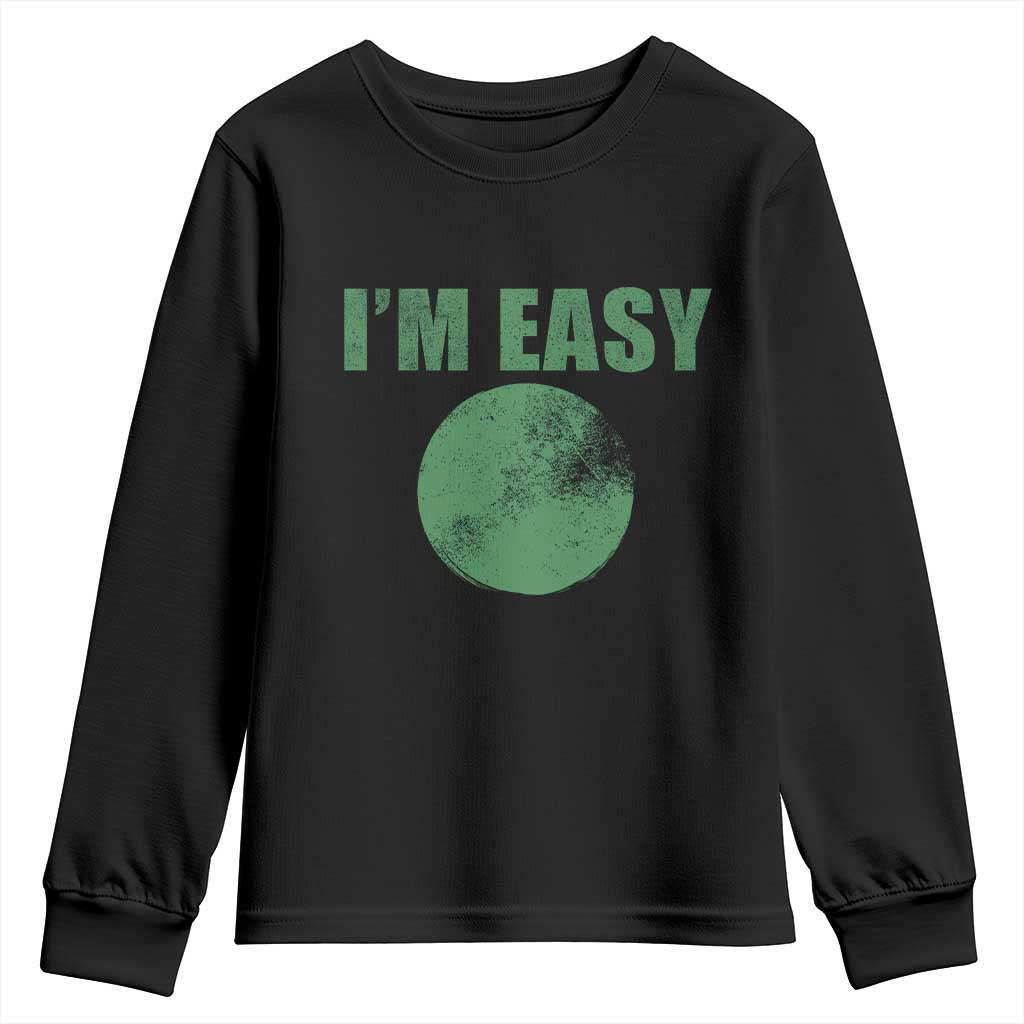 Funny I'm Easy Snowboard Ski Youth Sweatshirt Green Circle Retro Mountain Sign - Wonder Print Shop
