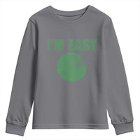 Funny I'm Easy Snowboard Ski Youth Sweatshirt Green Circle Retro Mountain Sign - Wonder Print Shop