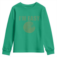 Funny I'm Easy Snowboard Ski Youth Sweatshirt Green Circle Retro Mountain Sign - Wonder Print Shop