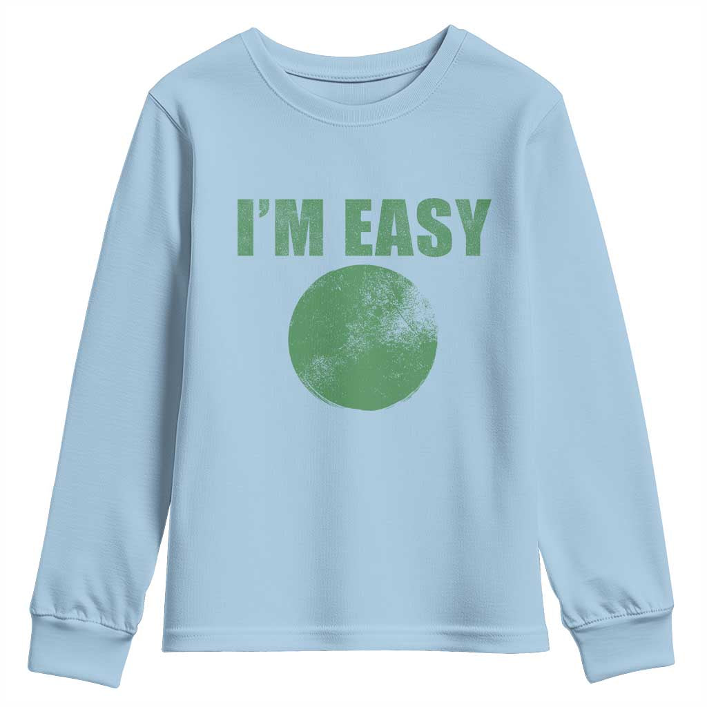 Funny I'm Easy Snowboard Ski Youth Sweatshirt Green Circle Retro Mountain Sign - Wonder Print Shop