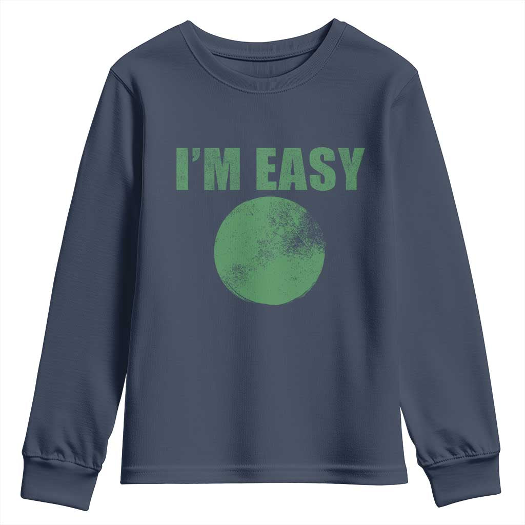 Funny I'm Easy Snowboard Ski Youth Sweatshirt Green Circle Retro Mountain Sign - Wonder Print Shop