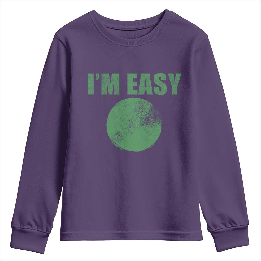 Funny I'm Easy Snowboard Ski Youth Sweatshirt Green Circle Retro Mountain Sign - Wonder Print Shop