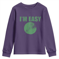 Funny I'm Easy Snowboard Ski Youth Sweatshirt Green Circle Retro Mountain Sign - Wonder Print Shop