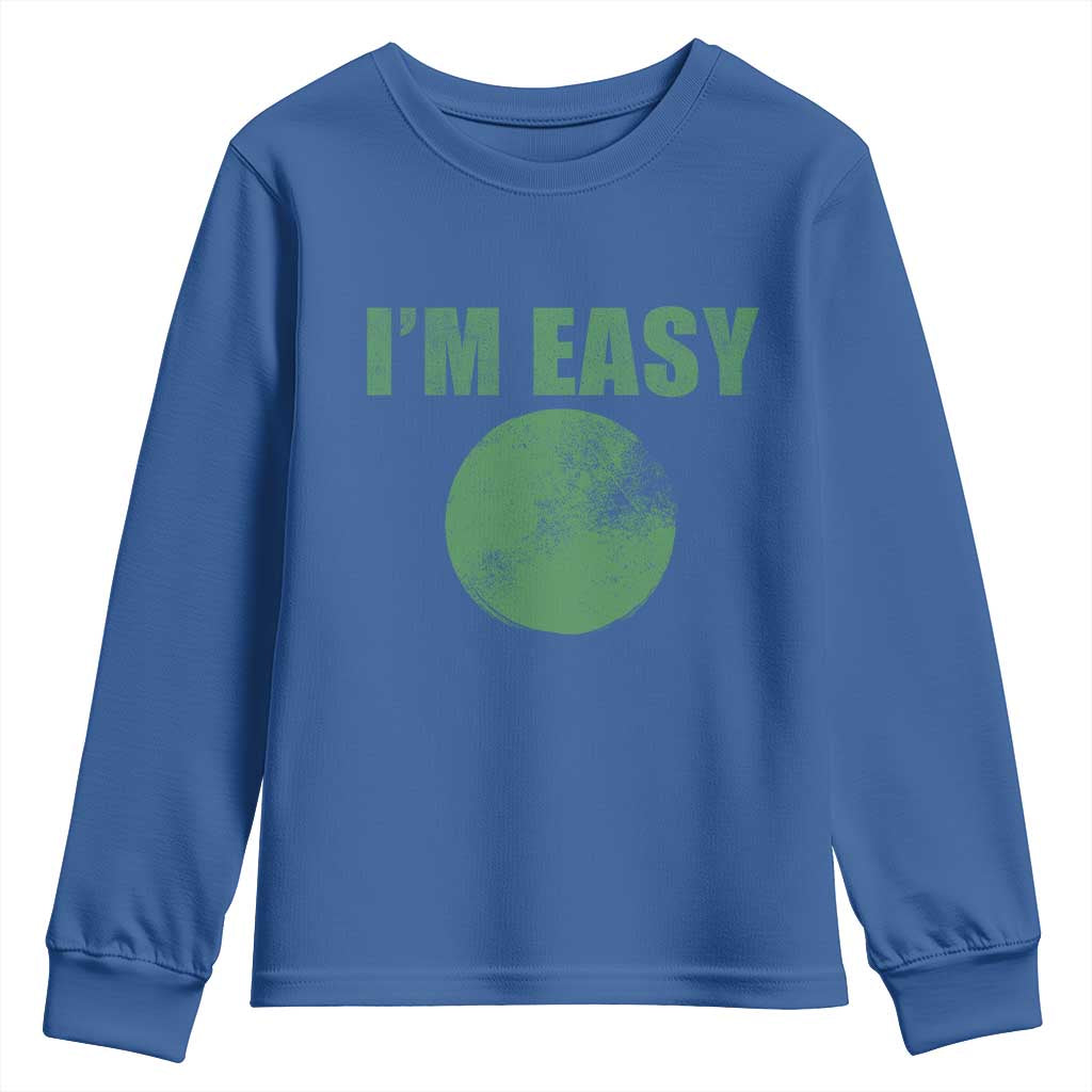 Funny I'm Easy Snowboard Ski Youth Sweatshirt Green Circle Retro Mountain Sign - Wonder Print Shop