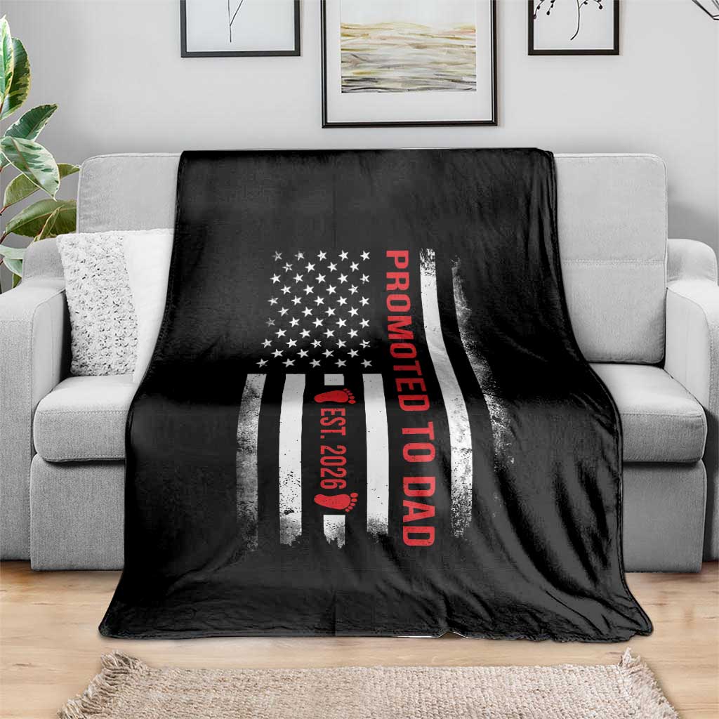 Promoted To Dad Est 2026 Throw Blanket New Dad 2026 Baby Announcement - Wonder Print Shop