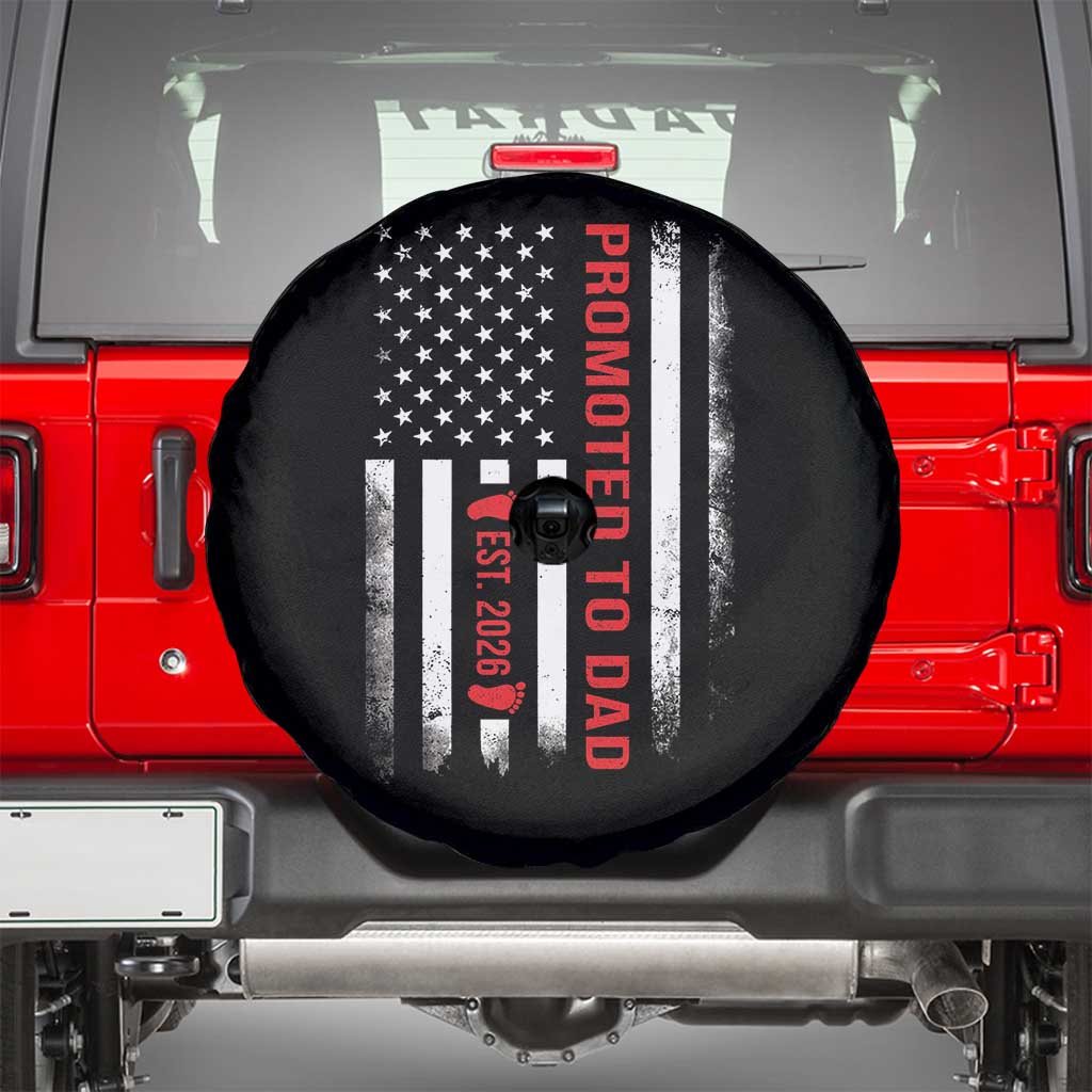 Promoted To Dad Est 2026 Spare Tire Cover New Dad 2026 Baby Announcement - Wonder Print Shop