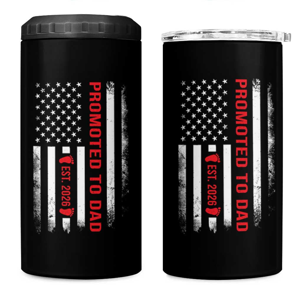Promoted To Dad Est 2026 4 in 1 Can Cooler Tumbler New Dad 2026 Baby Announcement - Wonder Print Shop