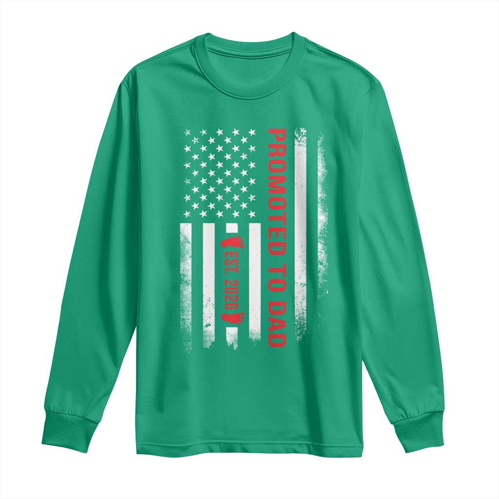 Promoted To Dad Est 2026 Long Sleeve Shirt New Dad 2026 Baby Announcement - Wonder Print Shop