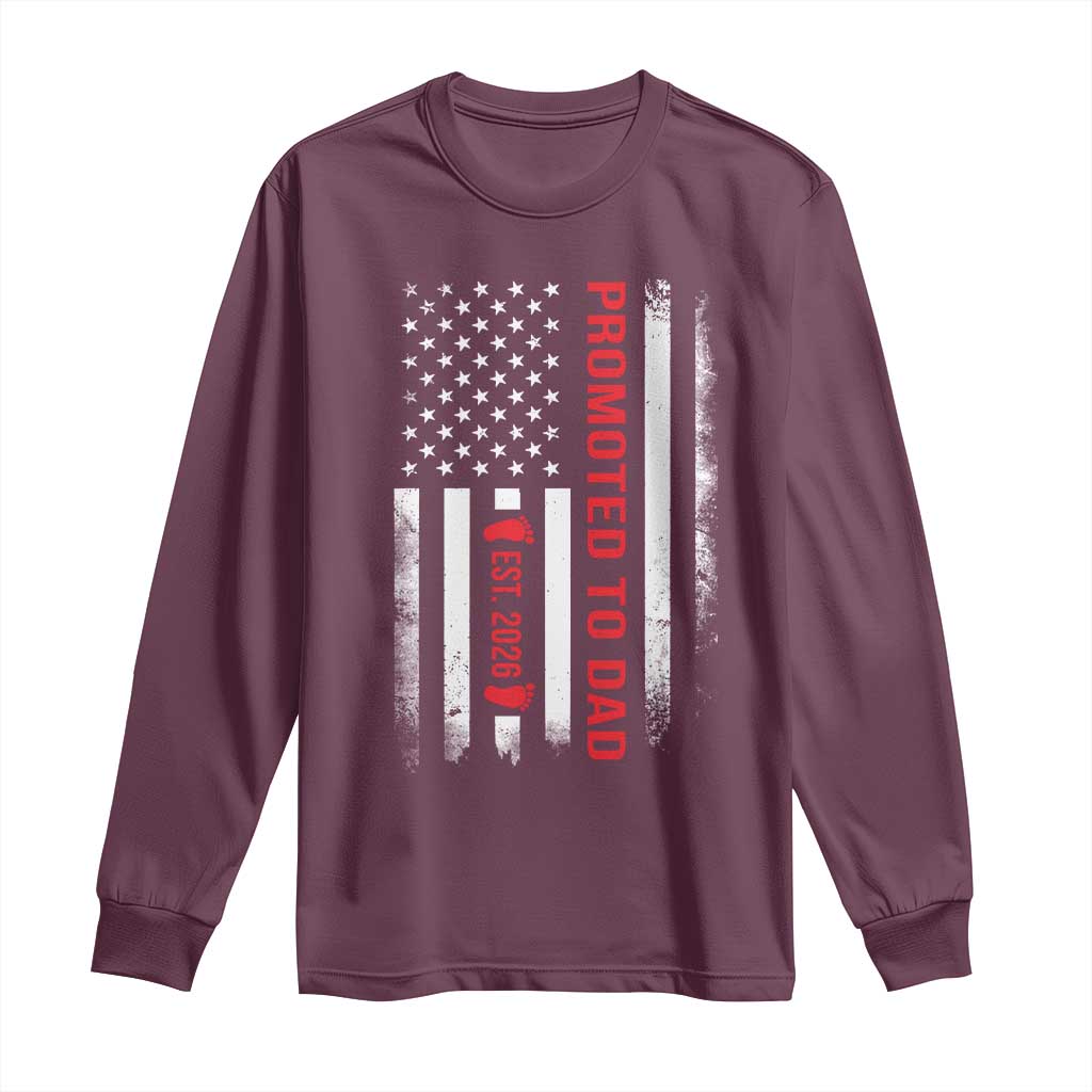 Promoted To Dad Est 2026 Long Sleeve Shirt New Dad 2026 Baby Announcement - Wonder Print Shop