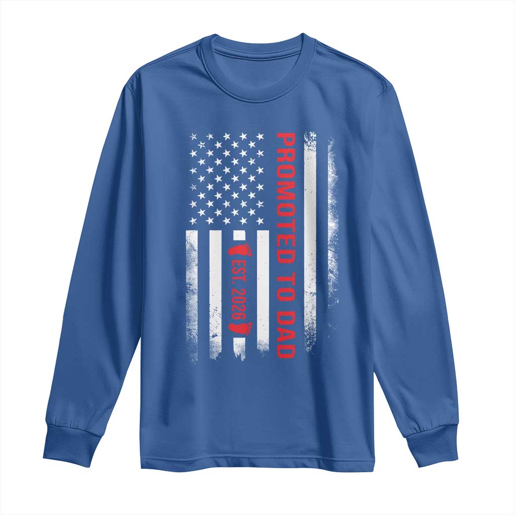 Promoted To Dad Est 2026 Long Sleeve Shirt New Dad 2026 Baby Announcement - Wonder Print Shop