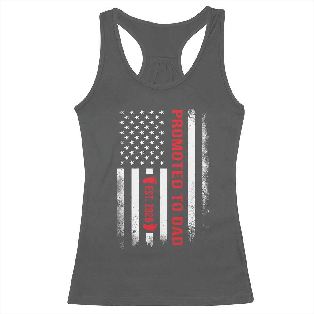 Promoted To Dad Est 2026 Racerback Tank Top New Dad 2026 Baby Announcement - Wonder Print Shop