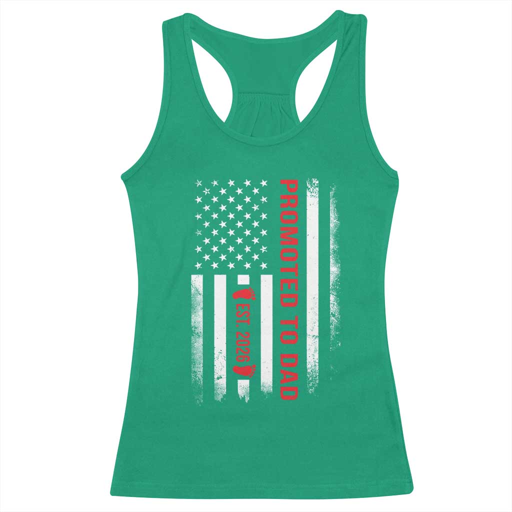 Promoted To Dad Est 2026 Racerback Tank Top New Dad 2026 Baby Announcement - Wonder Print Shop