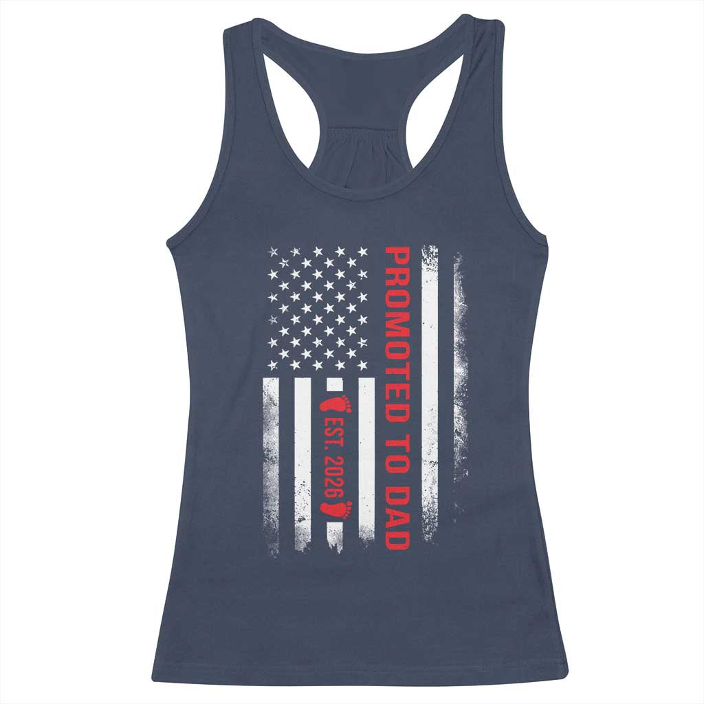Promoted To Dad Est 2026 Racerback Tank Top New Dad 2026 Baby Announcement - Wonder Print Shop