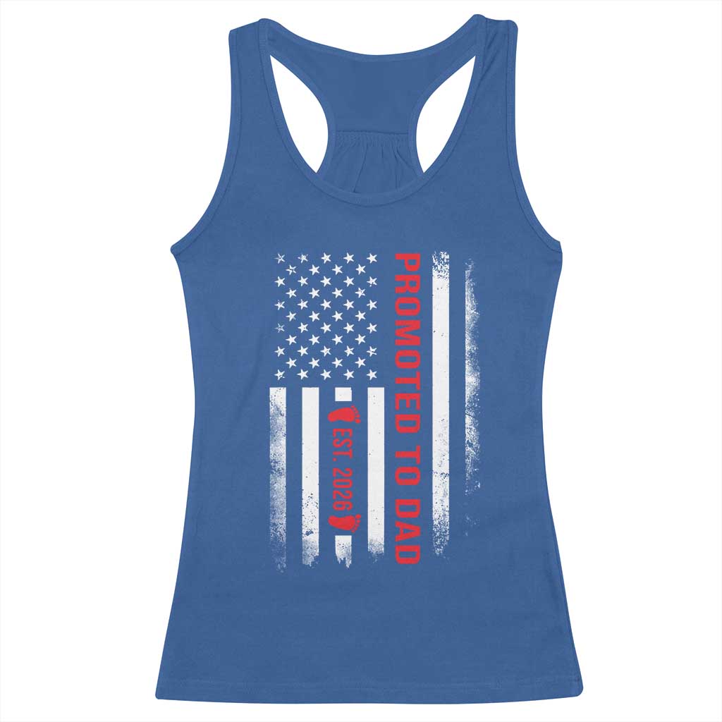 Promoted To Dad Est 2026 Racerback Tank Top New Dad 2026 Baby Announcement - Wonder Print Shop