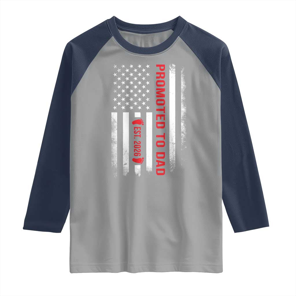 Promoted To Dad Est 2026 Raglan Shirt New Dad 2026 Baby Announcement - Wonder Print Shop