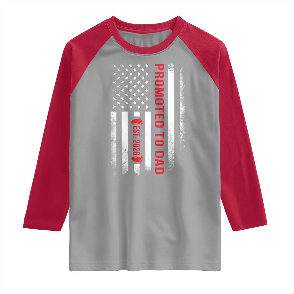 Promoted To Dad Est 2026 Raglan Shirt New Dad 2026 Baby Announcement - Wonder Print Shop