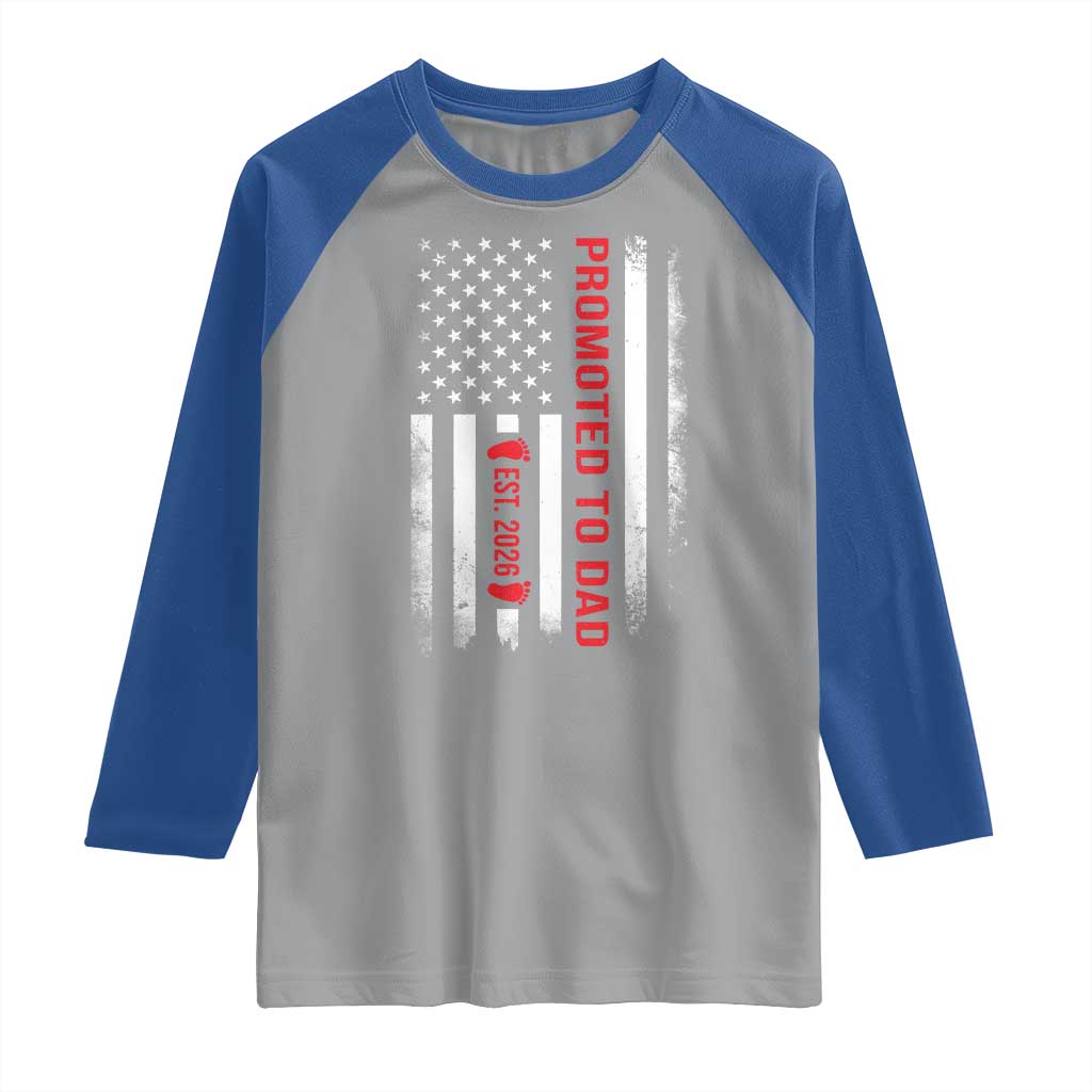 Promoted To Dad Est 2026 Raglan Shirt New Dad 2026 Baby Announcement - Wonder Print Shop