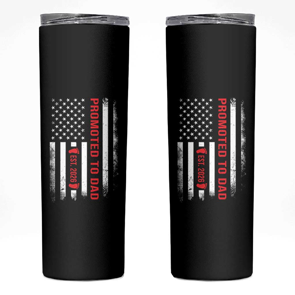 Promoted To Dad Est 2026 Skinny Tumbler New Dad 2026 Baby Announcement - Wonder Print Shop