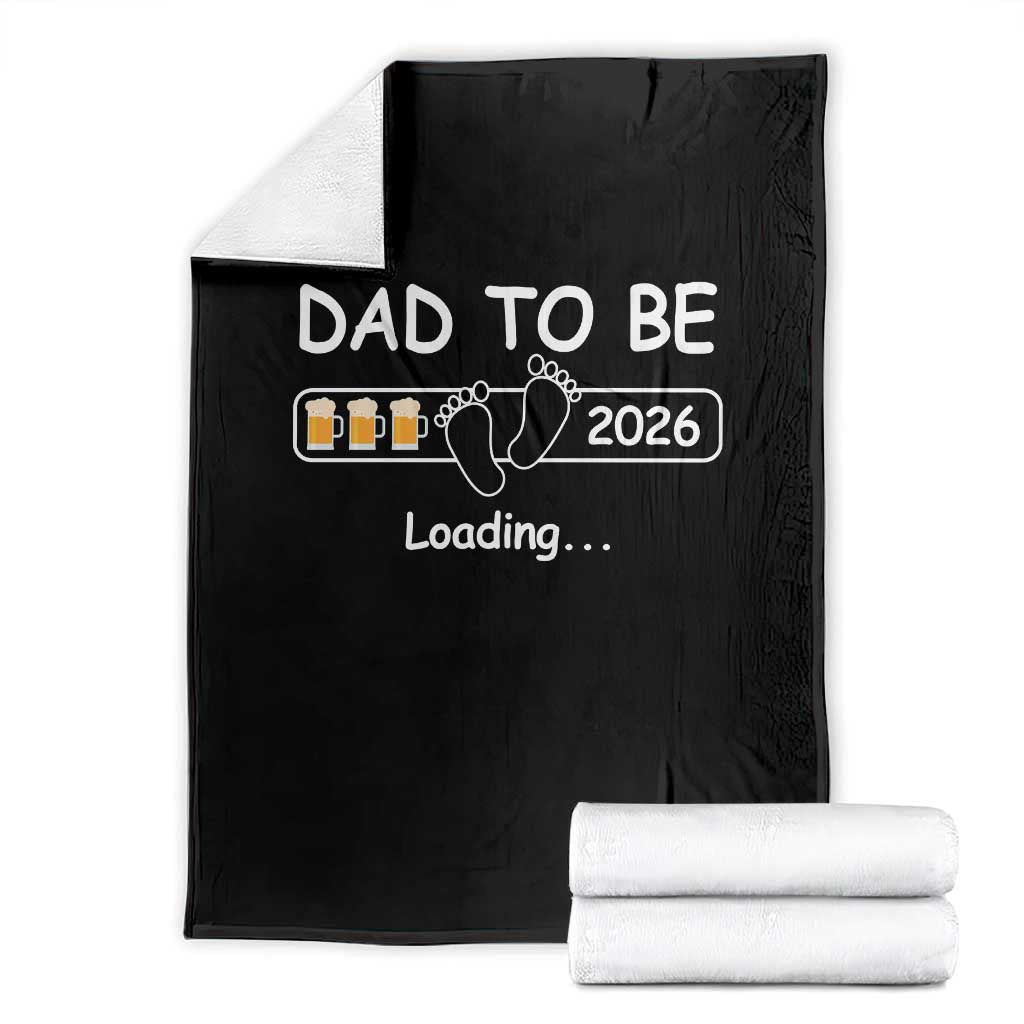 Funny Dad To Be 2026 Loading Throw Blanket New Dad Beer Lover - Wonder Print Shop