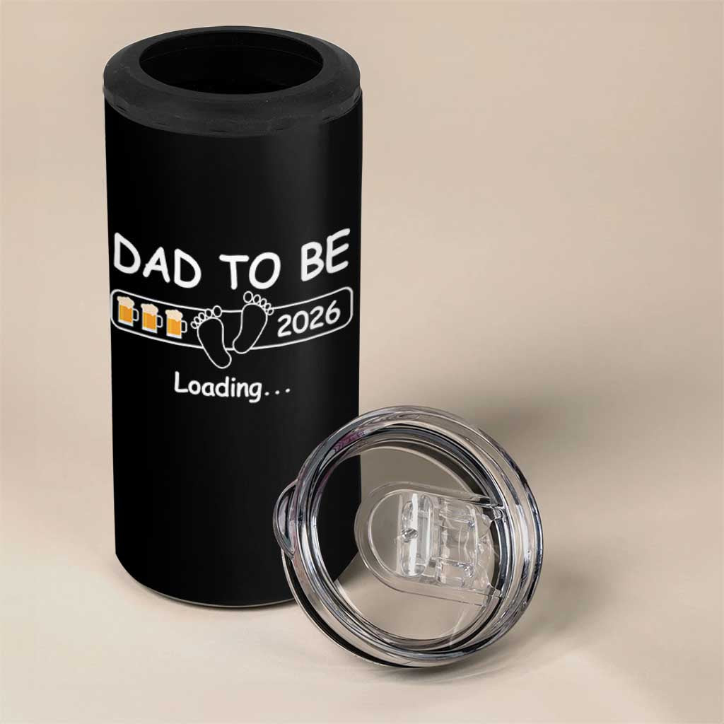 Funny Dad To Be 2026 Loading 4 in 1 Can Cooler Tumbler New Dad Beer Lover - Wonder Print Shop